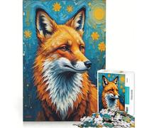 Puzzle per adulti da 1000 pezzi con soggetto volpe, gioco pratico, ideale per passare il tempo durante le vacanze a casa e per rafforzare l'amore di coppia 38x52cm
