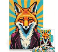 Puzzle per adulti da 1000 pezzi con soggetto volpe, gioco pratico, ideale per passare il tempo durante le vacanze a casa e per rafforzare l'amore di coppia 38x52cm