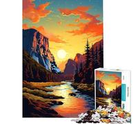 Puzzle per adulti da 1000 pezzi con soggetto Yosemite natura pixel art giochi per famiglie sfida per l'intelligenza giocattolo avvincente regalo divertente decorazione per la casa (dimensioni 38x26cm)
