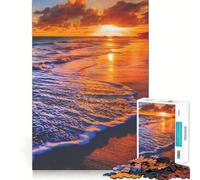 Puzzle per adulti da 1000 pezzi con spiaggia al tramonto e onde,ritaglio preciso,gioco cognitivo divertente,gioco per il tempo libero,regalo di Natale rilassante (38x26cm)
