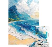 Puzzle per adulti da 1000 pezzi con spiaggia tropicale e paesaggio costiero ideale per trascorrere piacevolmente il tempo durante una vacanza per compleanni o Natale 38x52cm