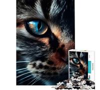 Puzzle per adulti da 1000 pezzi con splendido occhio di gatto e macro che stimola la mente donne e famiglie Adatto a partire dai 14 anni (38x52cm)