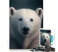 Puzzle per adulti da 1000 pezzi con splendido ritratto di orso polare,design elegante e raffinato,puzzle logico per il tempo libero,ideale per decorazioni natalizie (38x52cm)