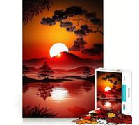 Puzzle per adulti da 1000 pezzi con splendido tramonto giapponese,disegno preciso,giocattolo stimolante per la mente,ideale per il relax e come regalo di Natale (50x75cm)