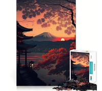 Puzzle per adulti da 1000 pezzi con splendido tramonto giapponese,taglio preciso,gioco cognitivo divertente,svago,regalo di Natale rilassante (38x26cm)