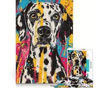 Puzzle per adulti da 1000 pezzi con stampa artistica di un cane dalmata, gioco pratico, rilassante e stimolante per la mente, regalo di compleanno, regalo di viaggio 38x26cm