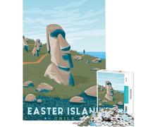 Puzzle per adulti da 1000 pezzi con stampa dell'Isola di Pasqua sfida per l'intelligenza gioco avvincente giochi per famiglie decorazione per la casa ottimo regalo (dimensioni 38x26cm)