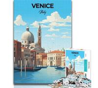 Puzzle per adulti da 1000 pezzi con stampa di viaggio a Venezia, Italia, per ammazzare il tempo in vacanza Ogni pezzo è unico Gioco divertente e stimolante per tutta la famiglia, 38x26cm
