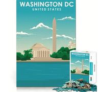 Puzzle per adulti da 1000 pezzi con stampa di viaggio di Washington DC, taglio preciso, gioco cognitivo, giocattolo per il relax, decorazione natalizia da parete (50x75cm)