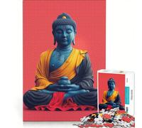 Puzzle per adulti da 1000 pezzi con statua di Buddha blu, gioco impossibile, attività divertenti da fare in casa, regalo di Natale o compleanno 50x75cm