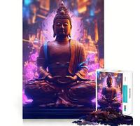Puzzle per adulti da 1000 pezzi con statua di Buddha dai bordi perfetti,gioco divertente per la concentrazione mentale,gioco tranquillo,decorazione natalizia,regalo (38x26cm)
