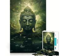 Puzzle per adulti da 1000 pezzi con statua di Buddha nella natura,bordi perfetti,divertente gioco di concentrazione mentale,gioco tranquillo,decorazione natalizia,regalo (38x52cm)