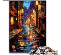 Puzzle per adulti da 1000 pezzi con strade cittadine colorate in legno, perfetto per decorare la casa o l'ufficio, regalo di Natale ideale 50x75cm per un gioco interattivo in famiglia
