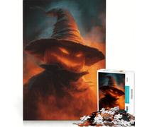 Puzzle per adulti da 1000 pezzi con strega dalla testa di zucca decorazione da parete divertimento per tutta la famiglia ideale come regalo per tutta la famiglia 38x26cm