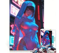 Puzzle per adulti da 1000 pezzi con suora cyberpunk, gioco rilassante, migliora la memoria, compleanno e Natale 50x75cm