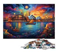 Puzzle per adulti da 1000 pezzi con taglio di precisione raffigurante il Teatro dell'Opera di Sydney e il porto ideale come regalo per tutta la famiglia 1000 pezzi (38x26 cm)