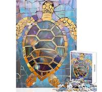 Puzzle per adulti da 1000 pezzi con tartaruga e animale colore oro gioco pratico per le vacanze a casa antistress collezione d'artista belle arti (38x52cm)