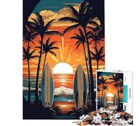 Puzzle per adulti da 1000 pezzi con tavola da surf vintage retrò difficile e impegnativo giocattolo da parete per ragazzi dai 14 anni in su (38x26cm)