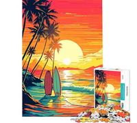 Puzzle per adulti da 1000 pezzi con tavola da surf vintage retrò sfida educativa per il divertimento in famiglia giochi divertenti per ragazzi dai 14 anni in su (38x26cm)