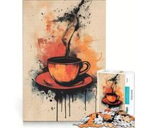 Puzzle per adulti da 1000 pezzi con tazza di caffè e arte astratta, gioco pratico, impegnativo da completare, collezione d'artista, belle arti 50x75cm
