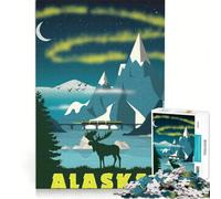Puzzle per adulti da 1000 pezzi con tema Alaska City Travel Art, gioco impossibile, passatempo ideale per le vacanze a casa, compleanno e Natale 38x26cm