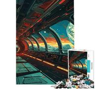 Puzzle per adulti da 1000 pezzi con tema alieno e pixel art Attività per famiglie allena la mente e le mani Bellissimo gioco dal design accattivante 50x75cm