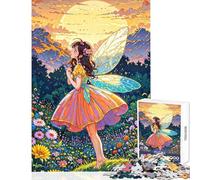 Puzzle per adulti da 1000 pezzi con tema anime fate prato floreale gioco educativo sfida impegnativa decorazione da parete per rafforzare l'amore tra le coppie (52x38cm)