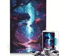 Puzzle per adulti da 1000 pezzi con tema anime, foresta oscura e fiume, giocattolo educativo, ideale per passare il tempo durante le vacanze, regalo per amici e familiari 38x52cm