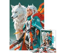 Puzzle per adulti da 1000 pezzi con tema anime "Ragazza Lupo Guardiano" difficile e stimolante gioco educativo pratico per ragazzi dai 14 anni in su (38x26cm)