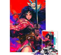 Puzzle per adulti da 1000 pezzi con tema anime Samurai Demone e Ragazza Aiuta a stimolare la mente è un gioco educativo per famiglie adatto a partire dai 14 anni (38x26cm)