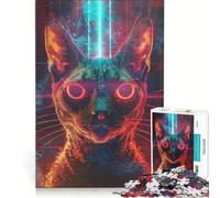 Puzzle per adulti da 1000 pezzi con tema Antico rituale del gatto, decorazione da parete, attività per la famiglia, compleanno e Natale 50x75cm