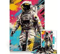 Puzzle per adulti da 1000 pezzi con tema astronauta e graffiti,incastri lisci,divertente gioco cognitivo,gioco per il tempo libero,regalo di compleanno,stimolante (50x75cm)