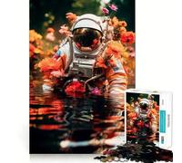 Puzzle per adulti da 1000 pezzi con tema astronauta e riflessi,disegno dai bordi precisi,gioco di abilità mentale,gioco tranquillo,regalo di compleanno (50x75cm)