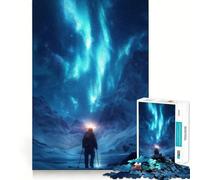 Puzzle per adulti da 1000 pezzi con tema Aurora Boreale ed Escursionismo in Montagna Gioco di precisione,decorazione,divertimento e svago,ideale per compleanni e hobby (38x26cm)
