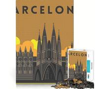 Puzzle per adulti da 1000 pezzi con tema Barcellona,Spagna,viaggi e arte,ritagli precisi,giocattolo stimolante per la mente,gioco rilassante,regalo di Natale (50x75cm)