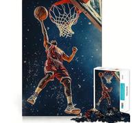 Puzzle per adulti da 1000 pezzi con tema basket e schiacciata,design premium,puzzle logico per il tempo libero,divertimento natalizio e decorazione artistica (38x52cm)
