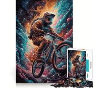 Puzzle per adulti da 1000 pezzi con tema BMX,astronauti e pianeti Gioco di intaglio preciso Divertente attività per stimolare la mente,ideale Regalo di compleanno o per gli appassionati di hobby