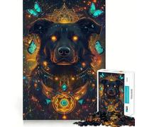 Puzzle per adulti da 1000 pezzi con tema canino,cosmo mistico e cane Gioco divertente e stimolante per la concentrazione,ideale per momenti di svago e come regalo di compleanno (38x52cm)
