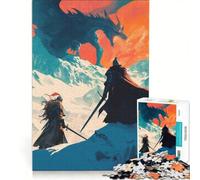 Puzzle per adulti da 1000 pezzi con tema draghi, gioco pratico, ideale per passare il tempo durante le vacanze, con poster abbinato e foglio di curiosità 50x75cm