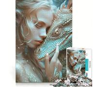 Puzzle per adulti da 1000 pezzi con tema Drago e Amore, giocattolo decorativo da parete, decorazione perfetta, con poster abbinato e foglio di curiosità 38x26cm