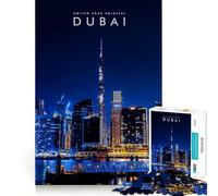 Puzzle per adulti da 1000 pezzi con tema Dubai City,bordi sottili,gioco creativo per risolvere problemi,rilassante,ideale per compleanni e attività artistiche (38x26cm)