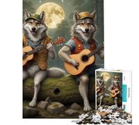 Puzzle per adulti da 1000 pezzi con tema erba blu musica e lupi Gioco educativo giocattolo didattico ideale come regalo per tutta la famiglia (dimensioni 50x75cm)