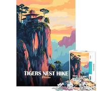 Puzzle per adulti da 1000 pezzi con tema Escursione al Nido della Tigre e Bhutan Gioco educativo e coinvolgente per coltivare la pazienza uomini e donne Decorazione da parete