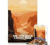 Puzzle per adulti da 1000 pezzi con tema fiume,canyon e pesci,Namibia Gioco di incastro,stimolante per la mente,facile da giocare,ideale come regalo per le festività e il tempo libero (38x26cm)
