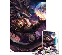 Puzzle per adulti da 1000 pezzi con tema galassia cielo e drago anime Aiuta a stimolare la mente Regalo di compleanno decorazione per la casa Adatto a persone dai 14 anni in su (38x26cm)