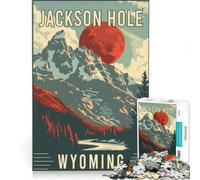 Puzzle per adulti da 1000 pezzi con tema Jackson Hole Travel, giocattolo decorativo da parete, divertente e spiritoso, compleanno e Natale 38x26cm