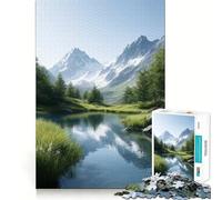 Puzzle per adulti da 1000 pezzi con tema montagna,lago,serenità e bordi perfetti Gioco di concentrazione mentale,gioco lento e divertente,regalo di compleanno (50x75cm)