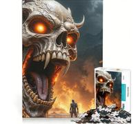 Puzzle per adulti da 1000 pezzi con tema "Scontro tra teschi e mostri fantasy", giochi divertenti, attività divertenti da fare a casa, regalo di compleanno, regalo di viaggio 50x75cm