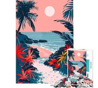 Puzzle per adulti da 1000 pezzi con tema spiaggia e arte minimalista gioco educativo e stimolante ideale per il relax e il miglioramento della memoria perfetto come regalo di compleanno (50x75cm)