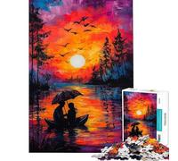 Puzzle per adulti da 1000 pezzi con tema tramonto e romanticismo ideale per adolescenti antistress con taglio di precisione regalo perfetto per amici e familiari (dimensioni 50x75cm)